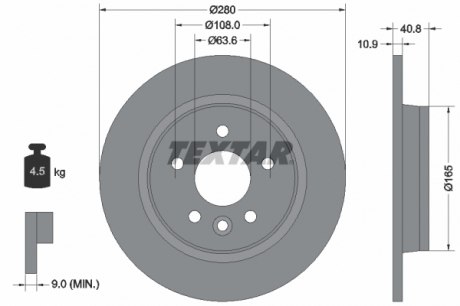 Тормозной диск TEXTAR 92255603 (фото 1)