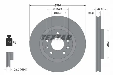 Гальмівний диск TEXTAR 92274203