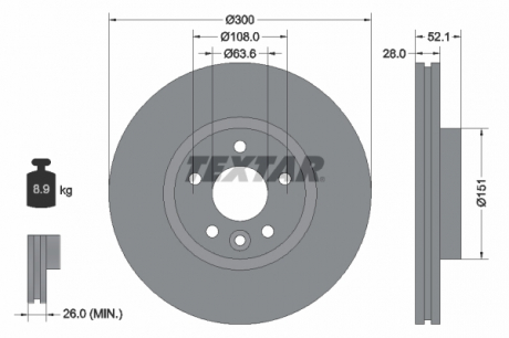 Тормозной диск TEXTAR 92196905 (фото 1)