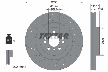 Тормозной диск TEXTAR 92254405