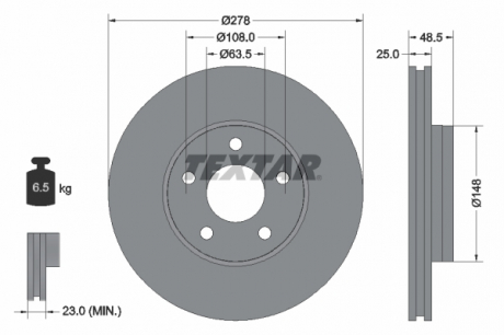 Тормозной диск TEXTAR 92237703 (фото 1)