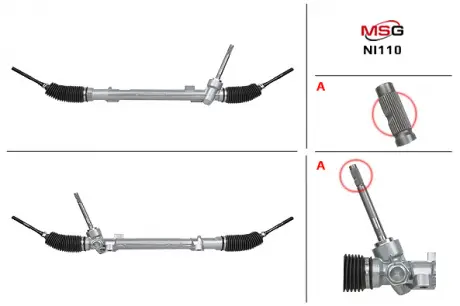 Рулевая рейка без ГУР новая NISSAN ROGUE (T32) 13-, X-TRAIL (T32) 13- MSG NI110 (фото 1)