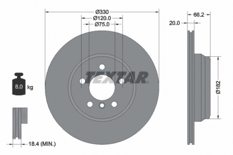 Тормозной диск TEXTAR 92241903 (фото 1)