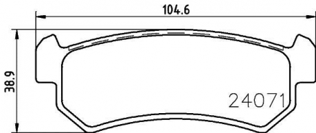 Колодки тормозные дисковые задние Daewoo Nubira / Chevrolet Lachetti 1.6, 1.8 (03-) NISSHINBO NP6045 (фото 1)