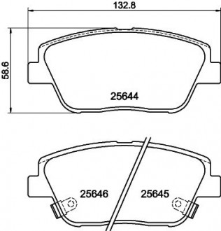 Колодки тормозные дисковые передние Kia Optima 2.0, 2.4 (10-) NISSHINBO NP6049 (фото 1)