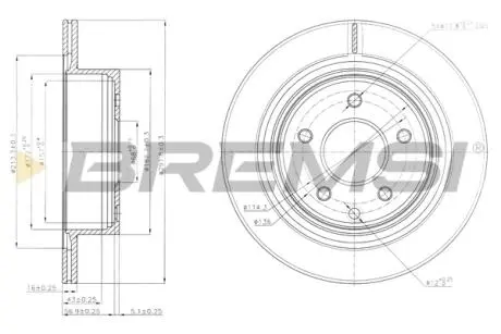 Тормозной диск зад. Qashqai / X-Trail / Leaf / Kaleos I 01- (292x16) BREMSI CD7579V