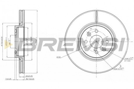 Гальмівний диск перед. Renault Scenic 03- (вент.) (300x24) BREMSI CD7513V