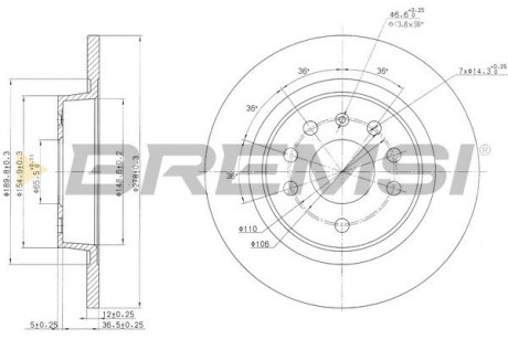 Тормозной диск зад. Opel Vectra C 02- / Signum 03- (278x12) BREMSI CD7288S