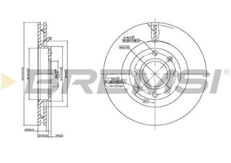 Гальмівний диск перед. Berlingo / Partner 01- (-ESP / 266мм) BREMSI CD7140V