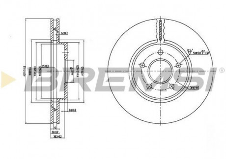 Гальмівний диск перед. Ford Mondeo 00- (вент.) (300x24) BREMSI CD7125V