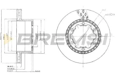 Тормозной диск зад. Sprinter / Crafter 06- 5.0t (303x28) BREMSI CD5312V