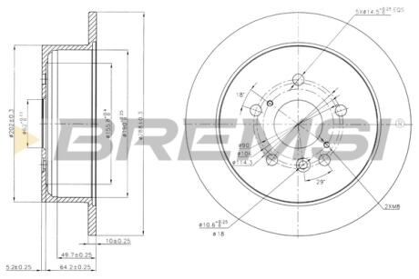 Гальмівний диск зад. Lexus RX 3.0 / 3.5i 03- (287,8x10) BREMSI CD7545S