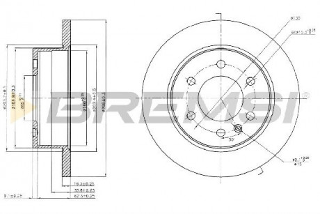 Тормозной диск зад. Sprinter / Crafter 06- (3.0-3.5t) BREMSI CD5311S