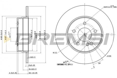 Тормозной диск зад. Mercedes W210 95-02 (290x10) BREMSI CD6963S