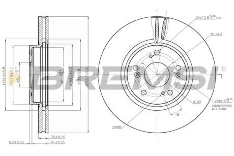 Тормозной диск перед. Accord VII 03-08 (300x25) BREMSI CD7424V