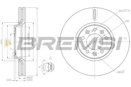 Тормозной диск перед. Scudo / Jumpy 07- (304x28) BREMSI CD7615V