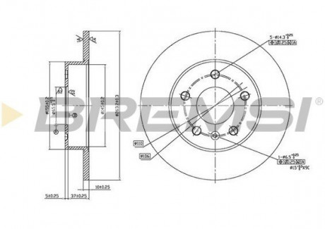 Гальмівний диск зад. Opel Astra G 98 (264x10) BREMSI CD7044S