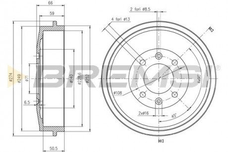 Тормозной барабан Berlingo / Partner / 305/405 91- BREMSI CR5146