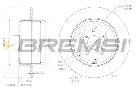 Тормозной диск зад. Avensis 03- (280x10) BREMSI CD7406S