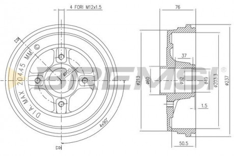 Тормозной барабан Clio III / Modus 04- BREMSI CR5652