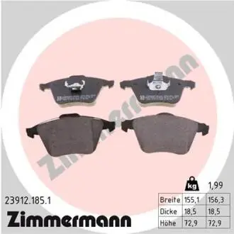 Колодки тормозные ZIMMERMANN 23912.185.1