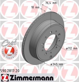Тормозной диск зад. ZIMMERMANN 590.2817.20 (фото 1)