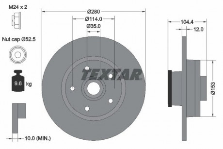 Диск тормозной TEXTAR 92268903 (фото 1)