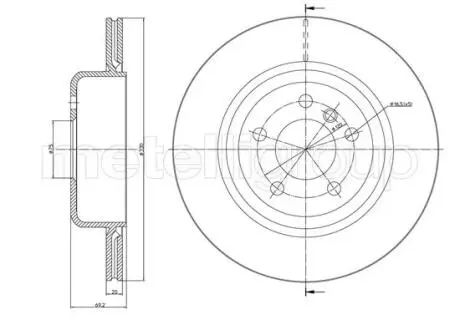 Диск тормозной Metelli 23-1281C