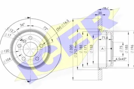 Диск тормозной ICER 78BD1970-2