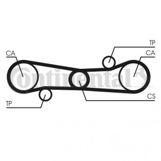 Ремінь ГРМ 1.3 8V ar, 1.5 8V ar Alfa Romeo 33 83-95 Contitech CT654