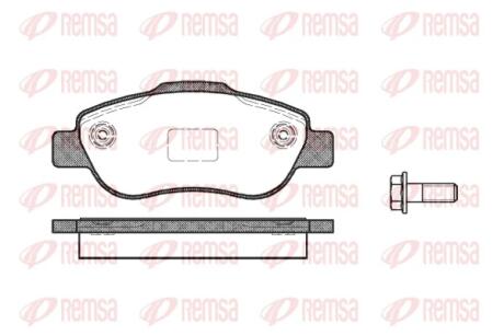 Гальмівні колодки перед Fiat Panda 03-12 REMSA 1100.00