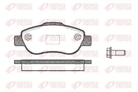 Гальмівні колодки перед Fiat Panda 03-12 REMSA 1100.00