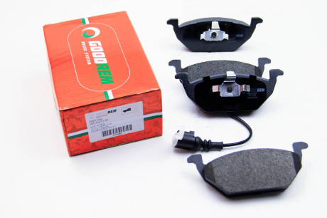 Гальмівні колодки передні Caddy III / Golf V / Octavia / A3 03- (з датчиком) GOODREM RM1084