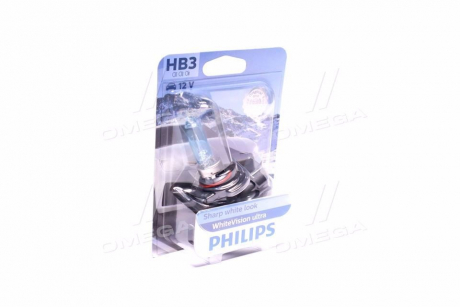 Автолампа WhiteVision Ultra HB3 P20d 60 W синяя PHILIPS 9005WVUB1