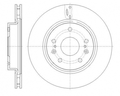Тормозной диск передний SUZUKI SX4 S-Cross (08 / 13-) ROADHOUSE 6166510 (фото 1)