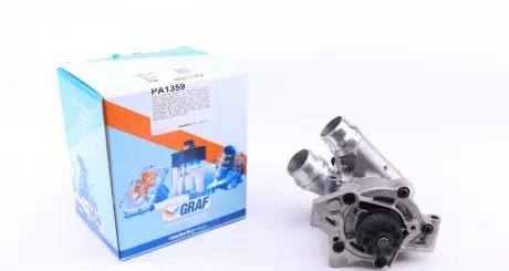 Помпа води Audi A3-A8/Skoda/Seat/VW 1.8-2.0FSI/TFSI 04- (29z)(B/B)(6 лоп)(з термостатом,датчиком t) GRAF PA1359