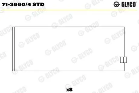 Вкладиші шатунові. MAN D0824 Glyco 71-3660/4 STD