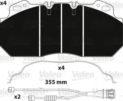 Колодки тормозные 249x110x28 Valeo 882217 (фото 1)