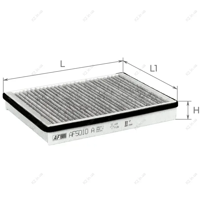Фильтр салона ВАЗ 2110, 2170 с 03 г.в. угольный ALPHA FILTER AF5010a (фото 1)