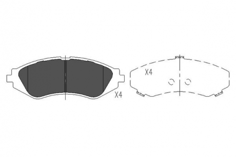 Колодки тормозные передние Nubira 97- KAVO KBP-1008 (фото 1)