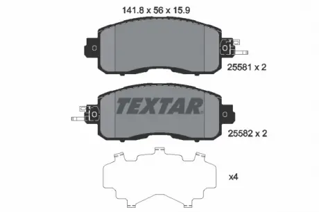 Колодки тормозные TEXTAR 2558101 (фото 1)