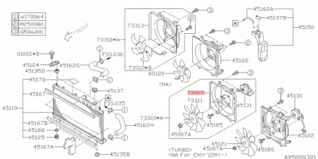 Кожух вентилятора радиатора охлаждения SUBARU 73313FJ001