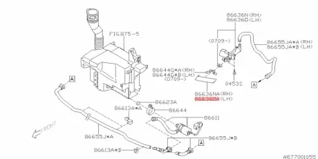 Крышка форсунки омывателя фар SUBARU 86636AG260