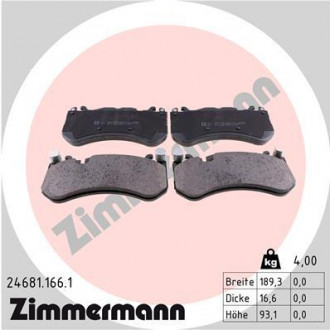 Тормозные колодки дисковые ZIMMERMANN 246811661