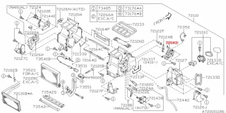 Актуатор обігрівача салону SUBARU 72131AG410
