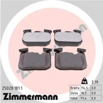 Колодки тормозные дисковые ZIMMERMANN 250281811