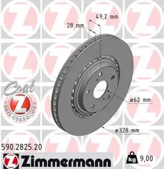 Тормозной диск ZIMMERMANN 590282520