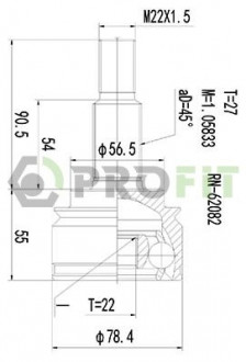 Шрус Kangoo2 (22z внутр. x27) PROFIT 2710-1871