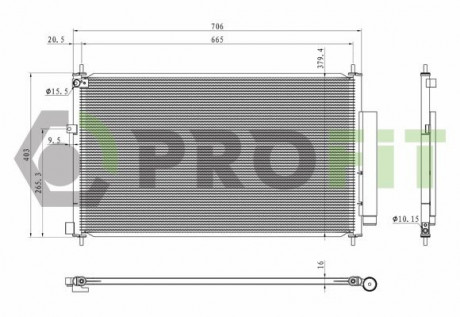 Конденсер кондиционера PROFIT 1770-0207