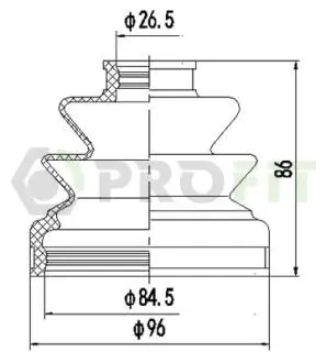 Пильник ШРУС PROFIT 2810-0028 XLB